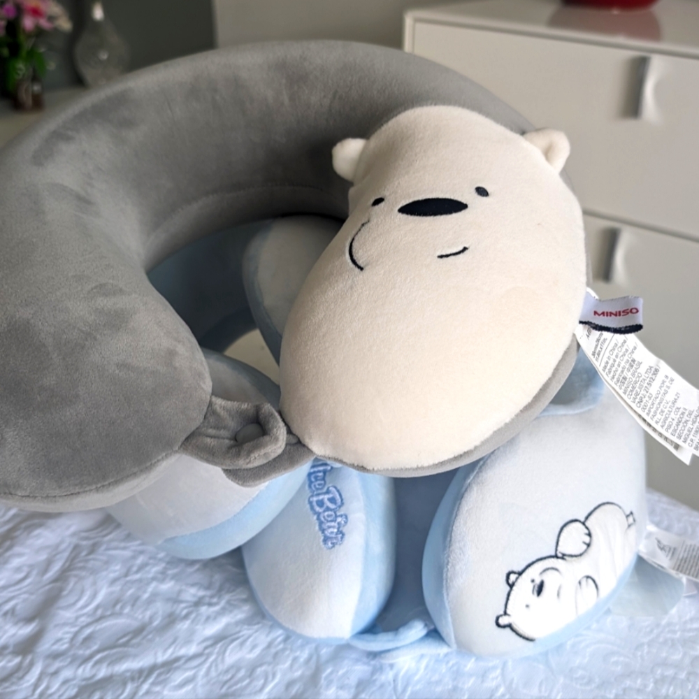 We Bare Bears Icebear Airplane Neck Pillows for Travel 🐻‍❄️✈️